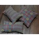Hannah Jones Peony in Grey with Mustard Velvet back. Cushions CZSS58